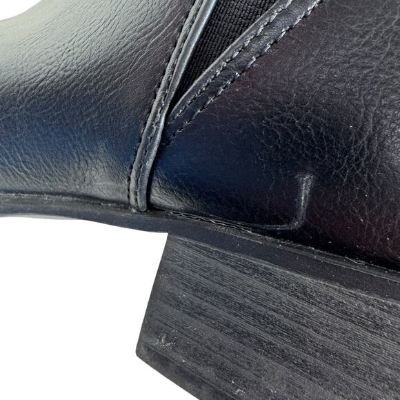 Esprit Black Tiffany Heeled Leather 90s Y2K Ankle Booties Women's Size 10 - Picture 9 of 13